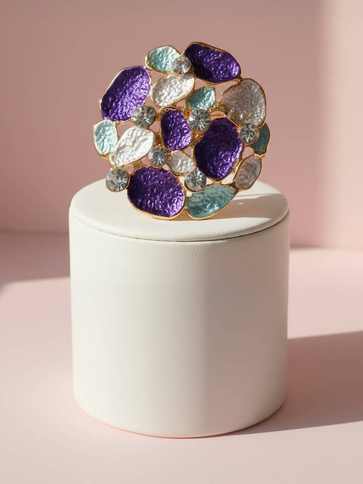 Abstract Crystal Cluster Magnetic Brooch for wholesale by Arya Jewellery Wholesale