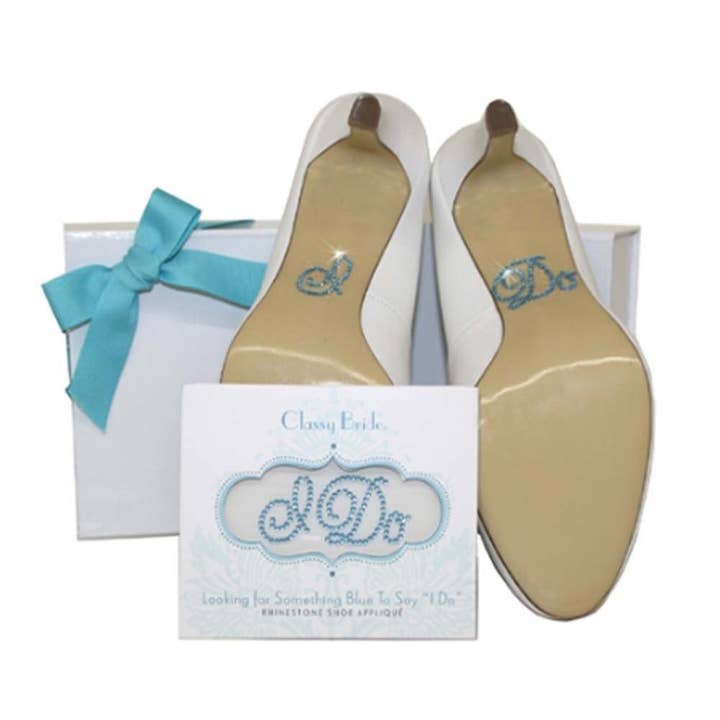 "I Do" Rhinestone Shoe Applique for wholesale by Classy Bride