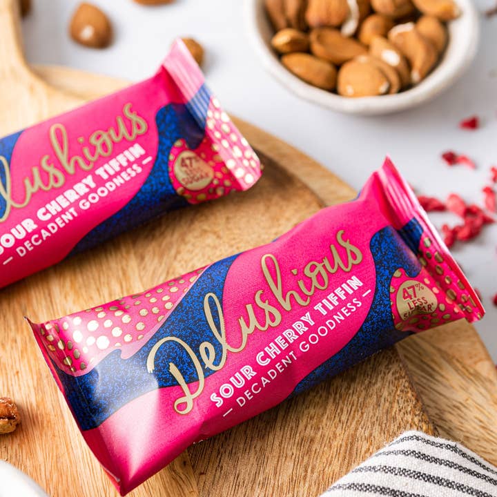 Delushious - Vente Gâteau - Tiffin à la cerise aigre - gâteau sans sucre, gluten et huile de palme4