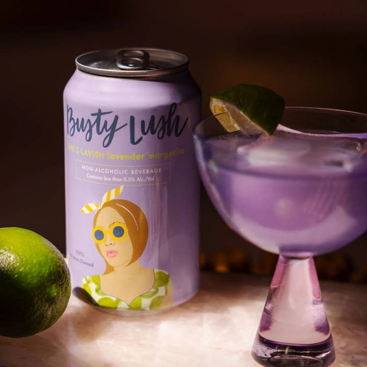 Busty Lush – Großhandel Alkoholfreier Aperitif/Mocktail – She's Lavish NA Lavendel Margarita (4er-Pack)