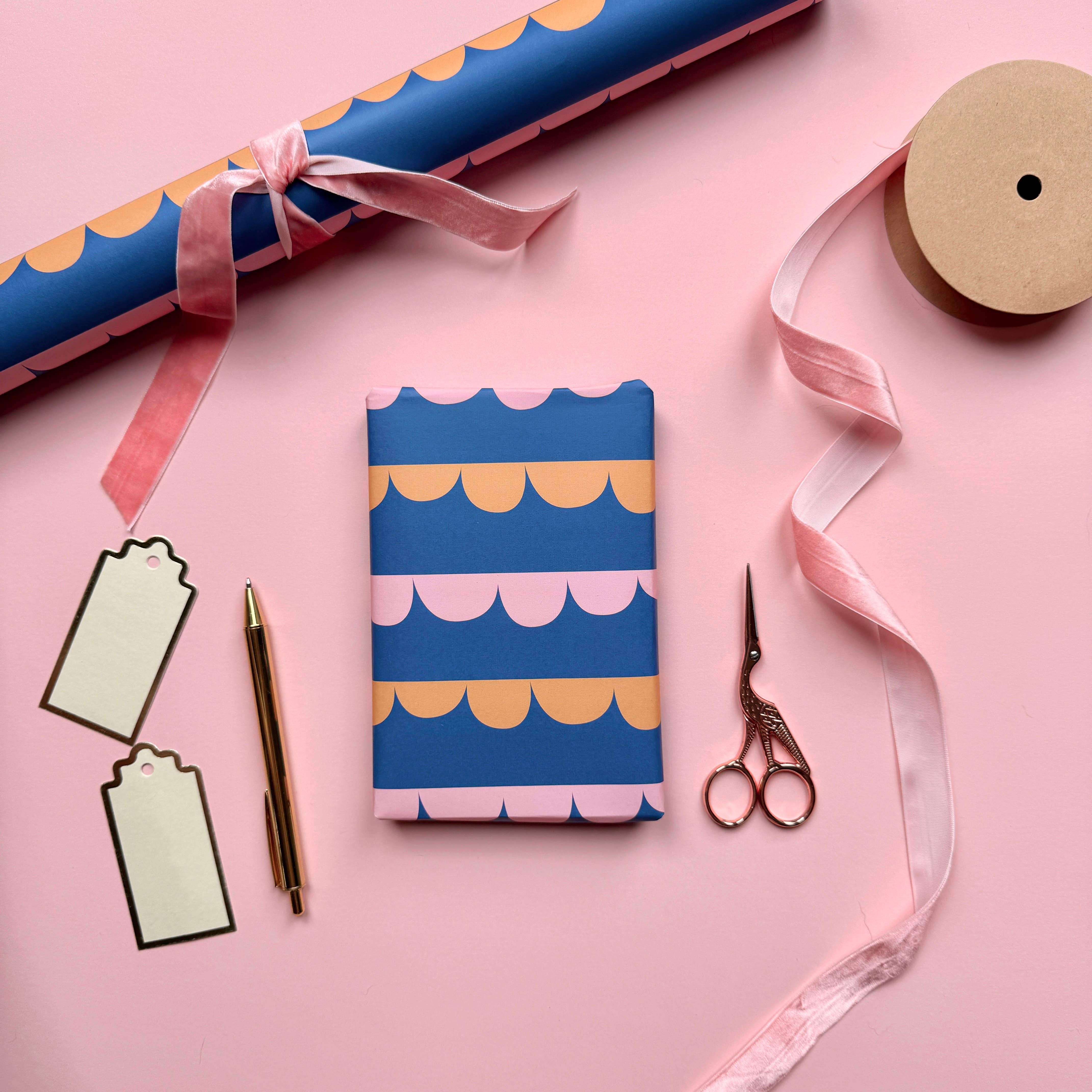 Heather Alstead Design Ltd - Wholesale Flat Wrap - Luxury Scallop Pattern Wrapping Paper 0