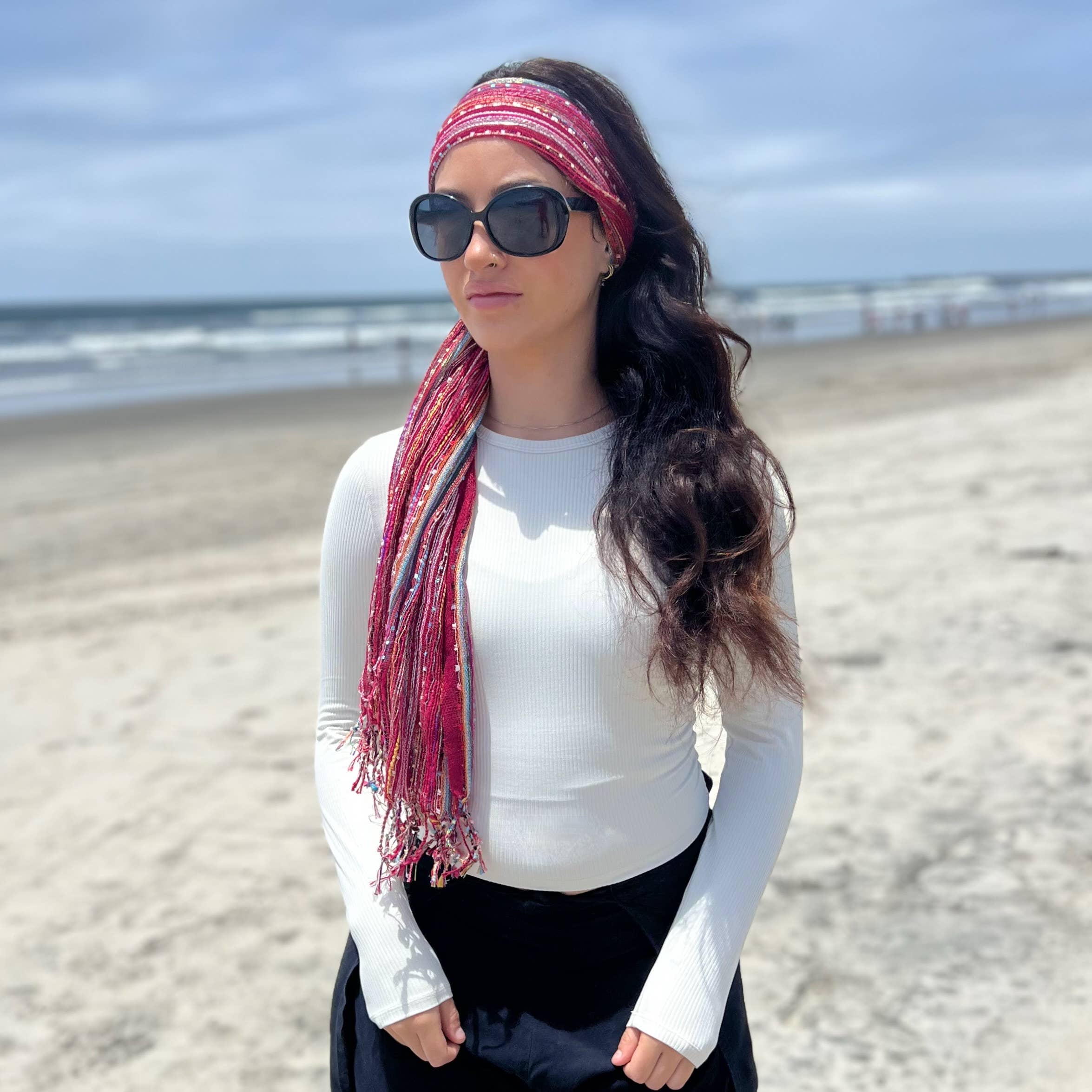 Humble Hilo – wholesale Scarf – Women's – Humble Hilo Multicolored Thread Artisan Scarf109