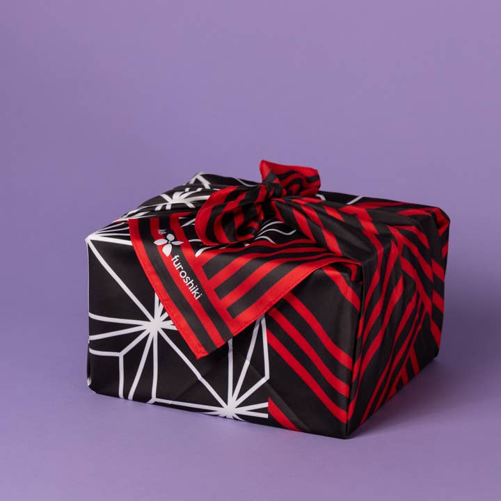 Furoshiki Reusable Japanese Fabric Gift Wrap Asanoha Stripe for wholesale by Keiko Furoshiki
