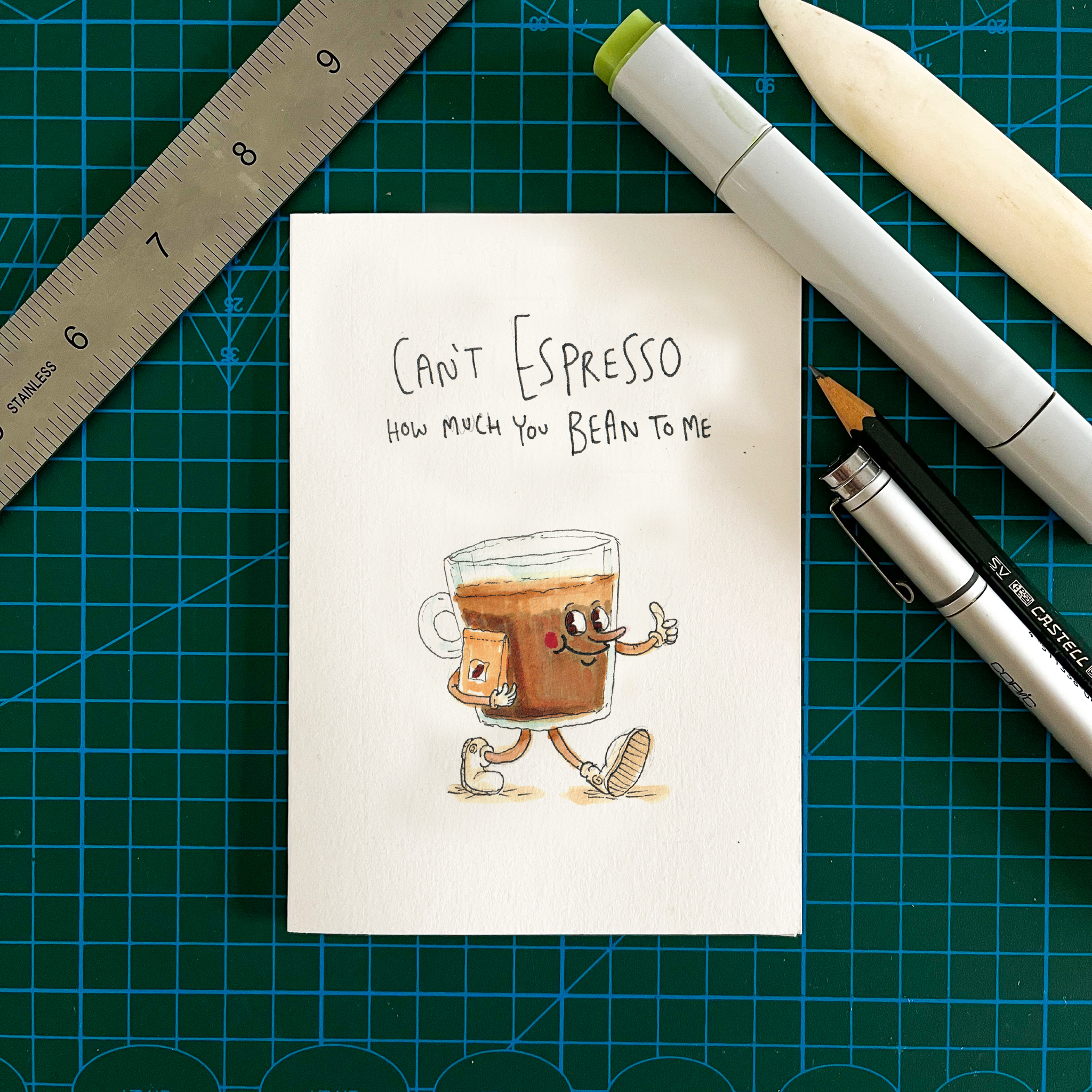 Well Drawn - Wholesale Love Card - Can't Espresso How Much You Bean To Me0