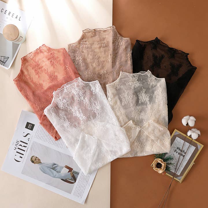 Hope & Sunshine - Wholesale Blouse - Dames - KANTEN DOORSCHIJNENDE LAAGJES TOP1