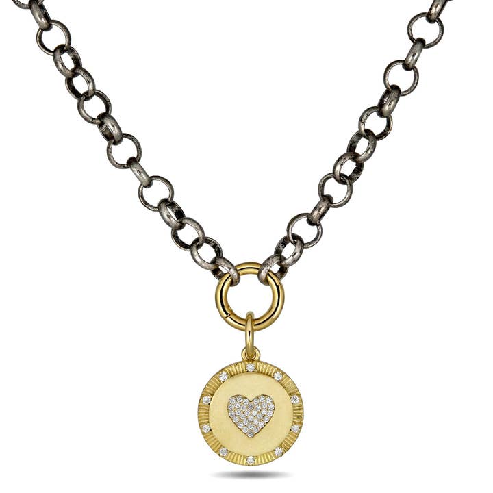 Mixed Metal Celestial Pendant Necklace for wholesale by Rachel Reinhardt