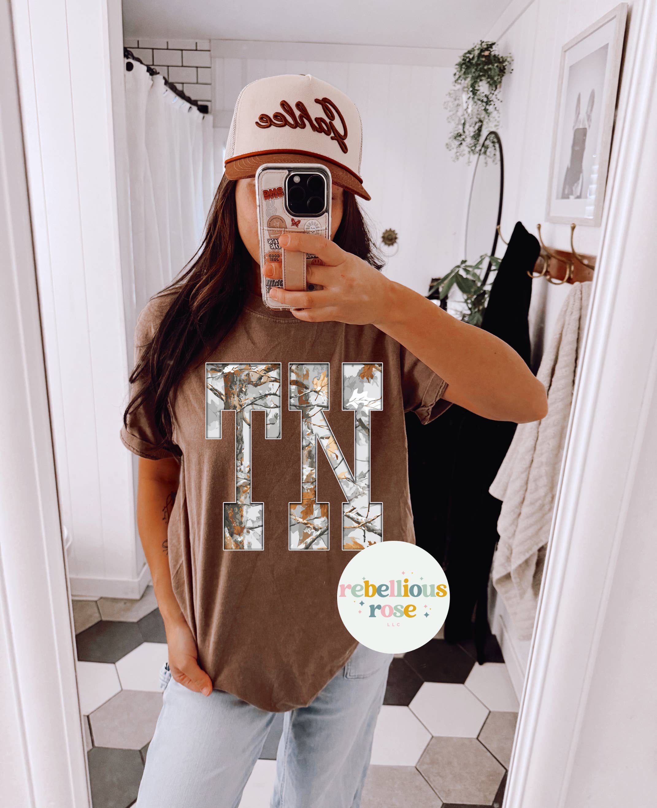 Rebellious Rose LLC - Wholesale T-Shirt (Graphic) - Women's - Grey Camo TN Graphic T-shirt