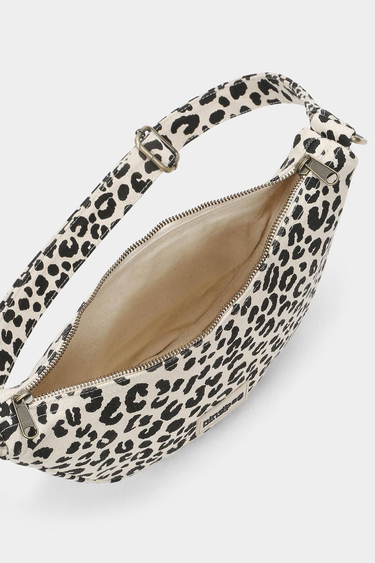 Hindbag - Wholesale Belt Bag - Women's - Andrea Half-Moon Bag Ecru Leopard3