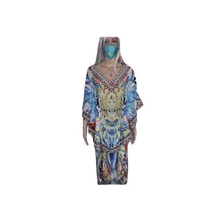 Kaftans that Bling – Engroshandel Bukser - Dame – Paradise blå silke harembukser