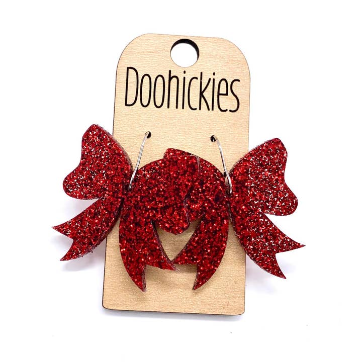 Doohickies - Wholesale Hangende/ronde oorbellen - 1,5" Glitterschoolgeest Strik Hangers - Aangepaste Geest Oorbellen - 9 Kleuropties2