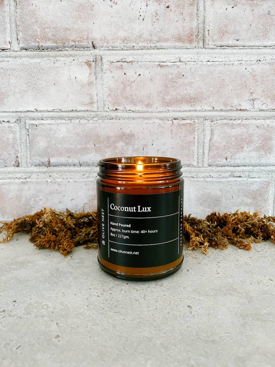 OLIVE NEST - Wholesale Jar/Filled Candle - *Best Seller* Coconut Lux Soy Blend Wood Wick Candle1