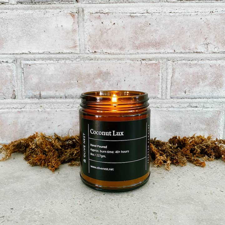 OLIVE NEST - Wholesale Jar/Filled Candle - *Best Seller* Coconut Lux Soy Blend Wood Wick Candle1