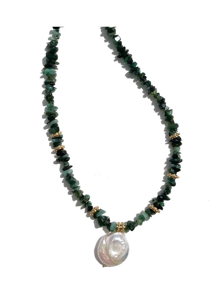 Lebensstimmung Smaragd Halskette für den Großhandel von Holi Editions