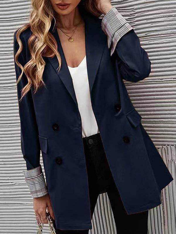 VividLux - Wholesale Trench Coat - Women's - Long Sleeves Loose Buttoned Pockets Split-Joint Notched Collar Outerwear Trench Coats2