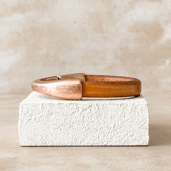 Leather Breakaway Bracelet/Copper for wholesale by Diana Kauffman Designs