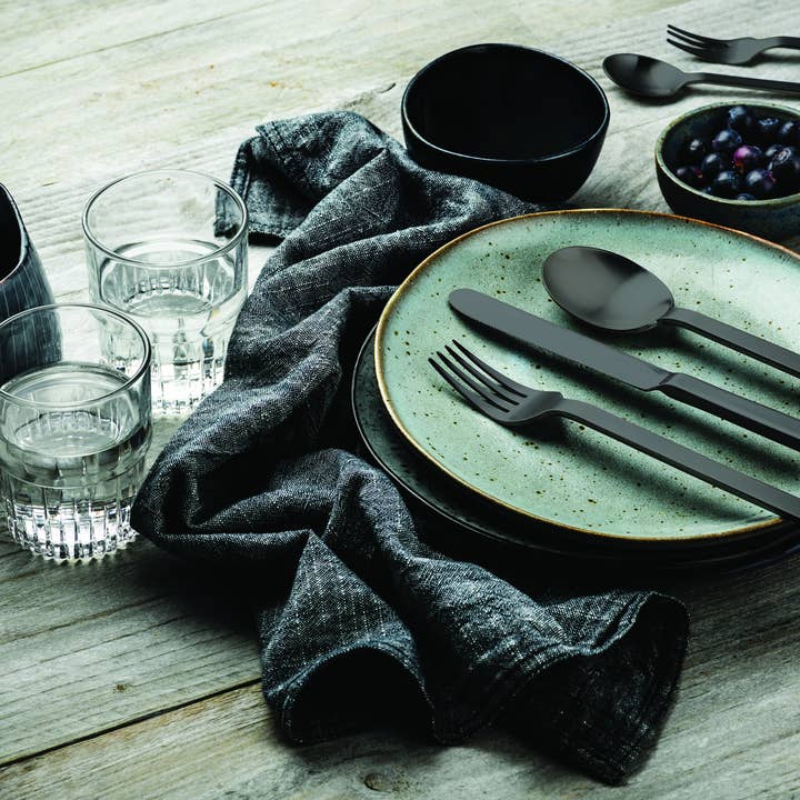 Stile By Pininarina Flatware Set - 20 Pcs. - Ice Black Gold for wholesale by Mepra USA INC