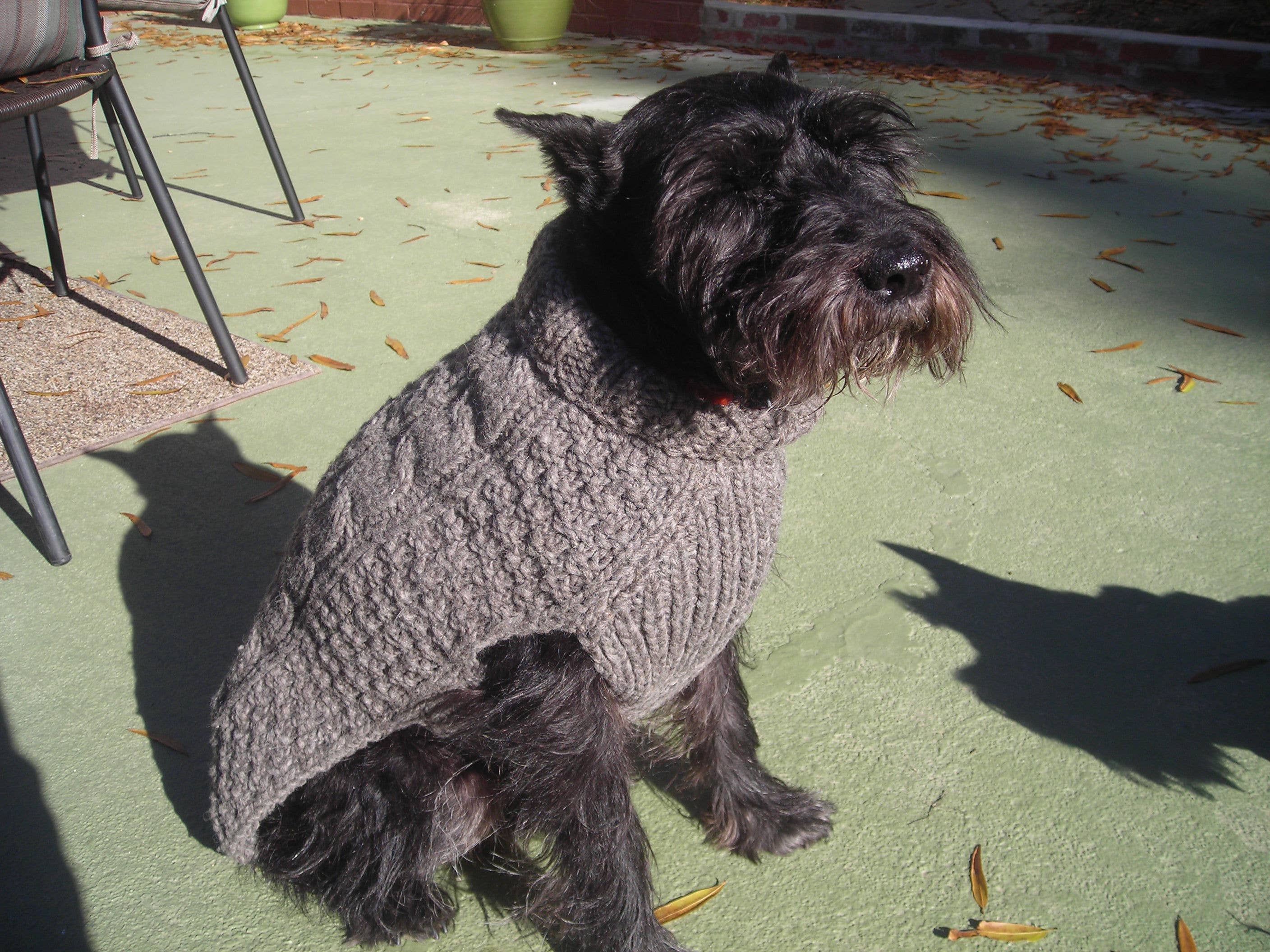 CHILLY DOG LLC – Engroshandel Sweater - Hund – Grå Kabel Strik Hundetrøje1