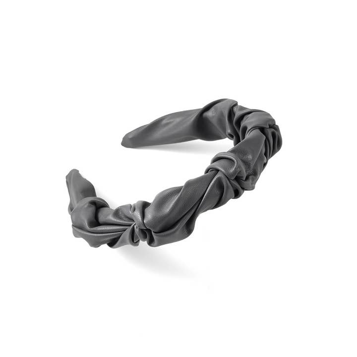 Selini New York - Wholesale Fashion Headband - Women's - Wrinkled Faux Leather Headband