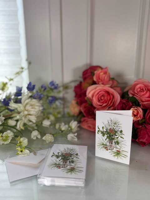 Vivid Cottage - Wholesale Season's Greetings Card - Gift Enclosure Card - Winter Pine Bouquet2