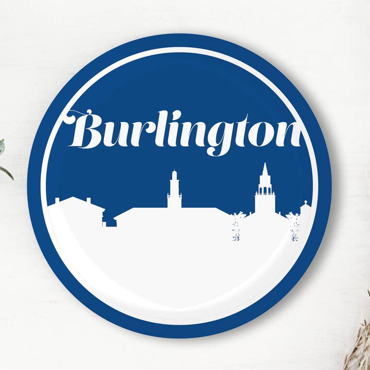 Coaster rétro Skyline Burlington VT | Plusieurs couleurs pour la vente par Paperfinch Design