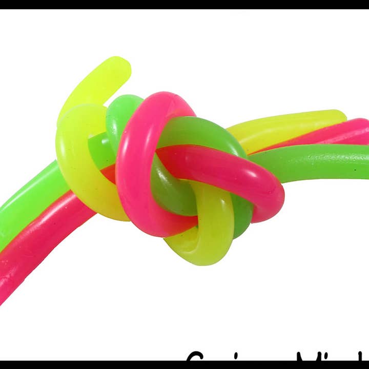 Curious Minds Toys - Wholesale Fidget Toy - Kids - 1 Glow in the Dark Stretch String Fidget Toy- Worm Noodle S1
