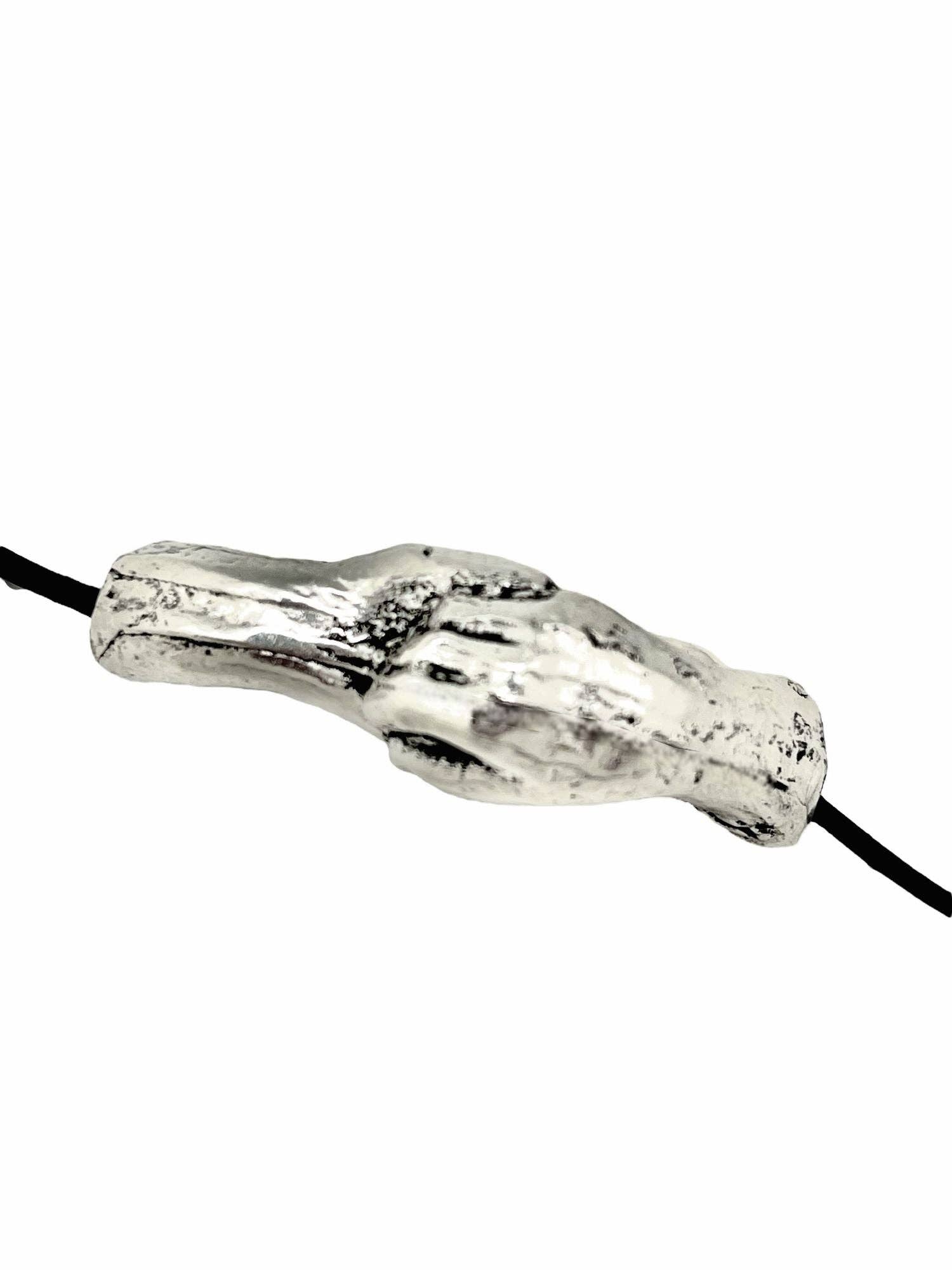 Gloria Mago - Wholesale Jewelry - Men's - 925 silver 10µ union necklace and black leather4