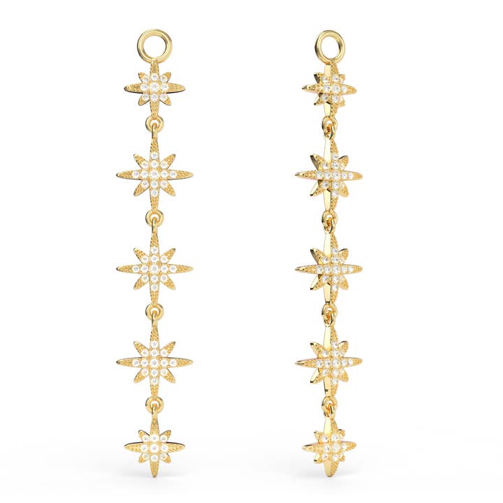 Breloques Polaris Deep Drop Star Mix en cristaux transparents | 2-4077-GCLR pour la vente par My Jewellery Story