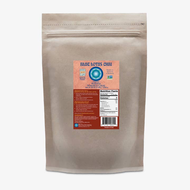 Blue Lotus Chai Company - Wholesale Loose Tea - Organic Rooibos Masala Chai - Five Pound Bag (2,650 cups)