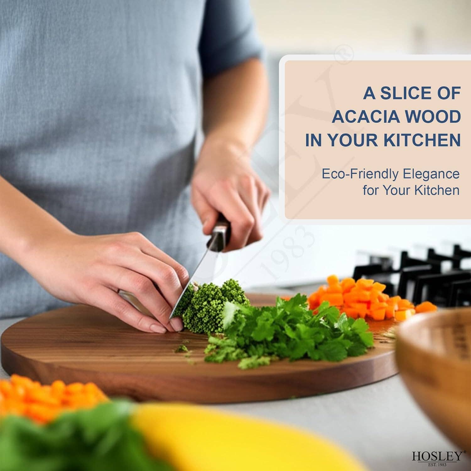 Hosley - Vente Planche à découper - Hosley® Planche à Découper en Bois d'Acacia Extra Large de 48,9 cm1