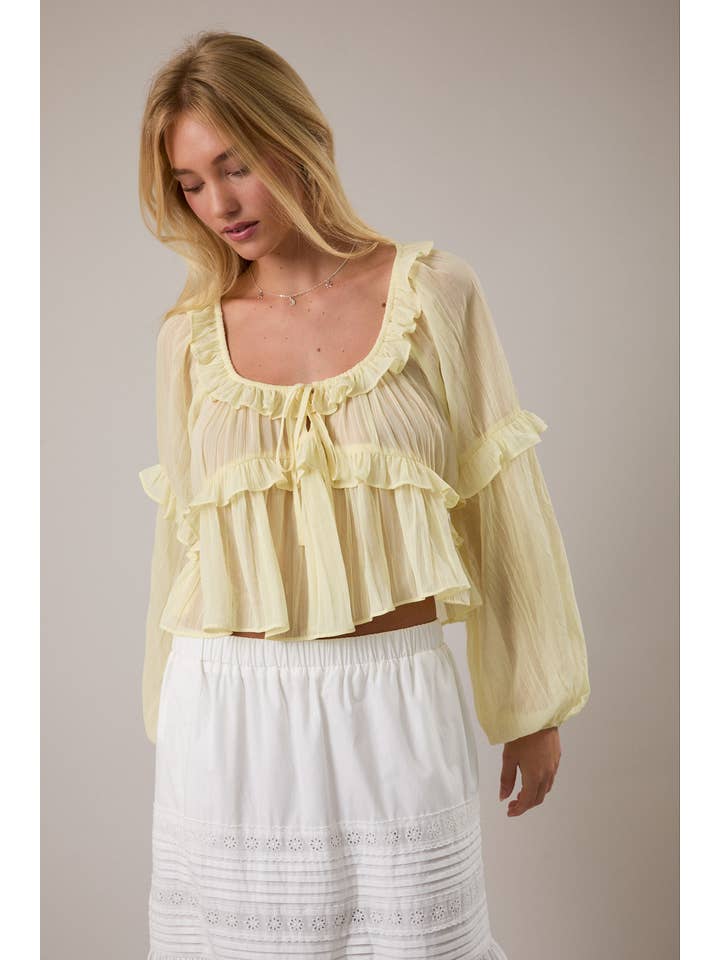 LE LIS - Vente Chemisier – femme - CHEMISIER À ENCOLURE DÉGAGÉE ET VOLANTÉ14