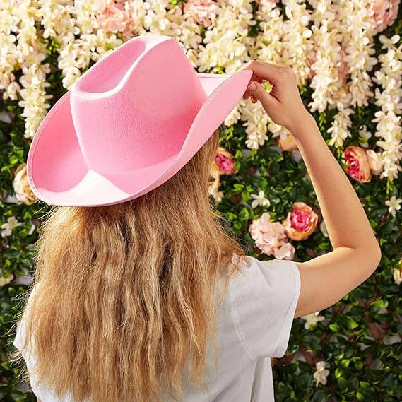 4E's Novelty - Wholesale Cowboy Hat - Women's - 4E's Novelty Cowboy Hat for Women & Men, Felt Cowgirl Hat for Adults, Western Party Dress Up Accessories (Pink)8