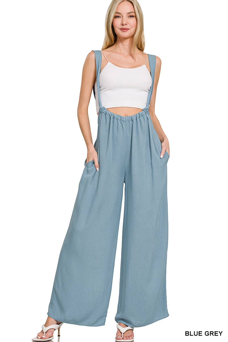 42POPS - Wholesale Jumpsuit - Women's - `.Tie Back Suspender Jumpsuit w/ Pockets3
