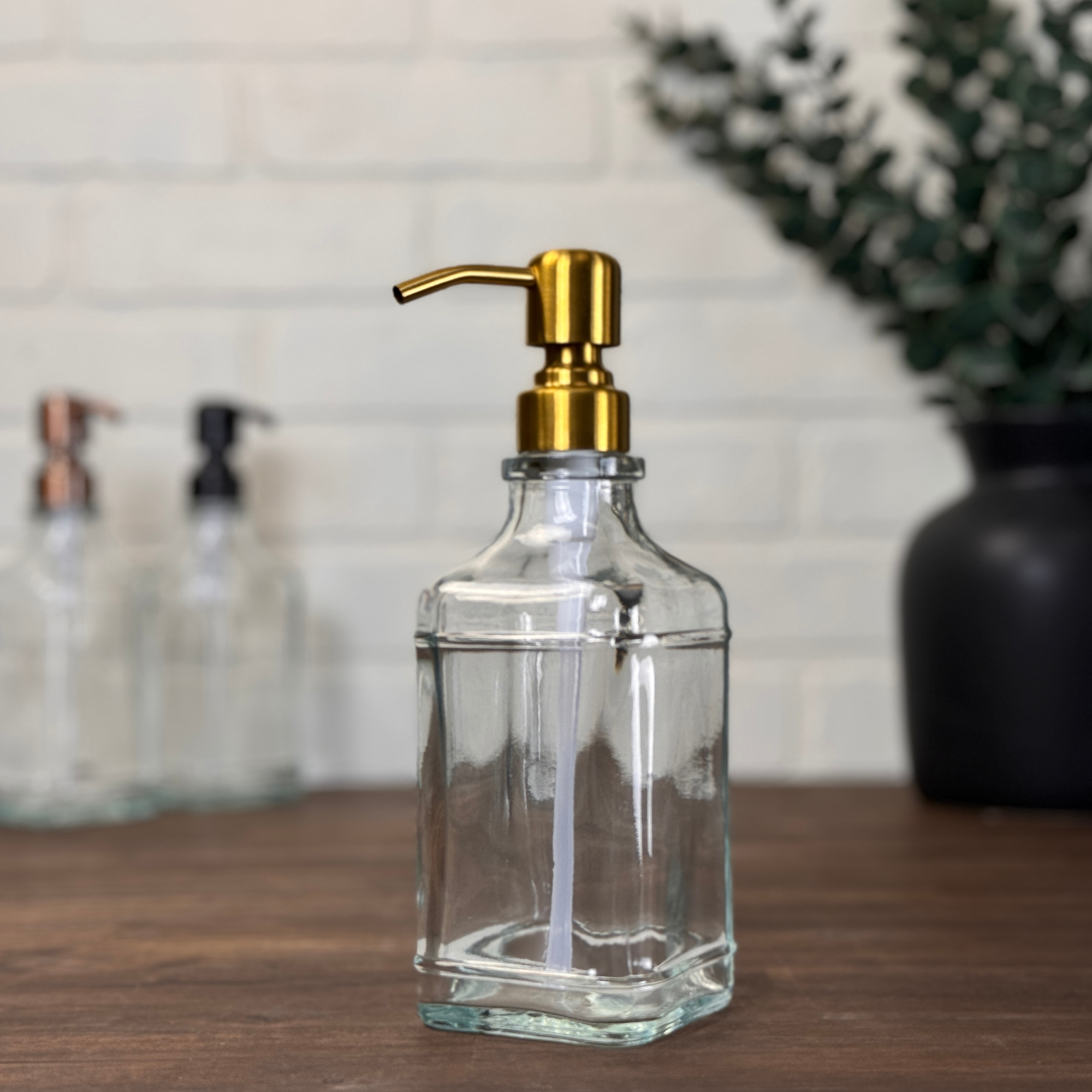 The Bottle Shoppe - Vente Distributeurs de savon - Distributeur de savon en verre Edison | 17 oz | Pompes en métal design5