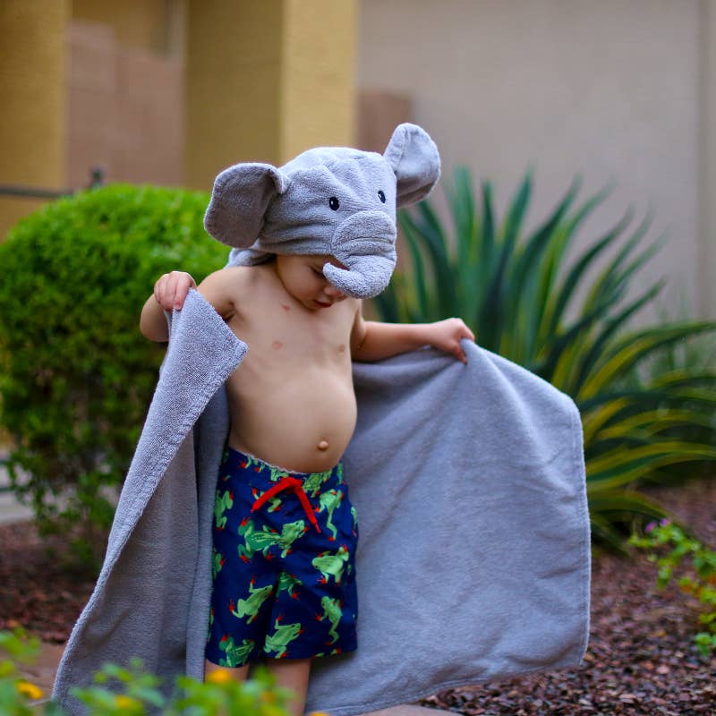 Yikes Twins - Wholesale Hooded Towel - Kids & Baby - Elephant hooded towel for toddlers ages 2 to 8 years old9