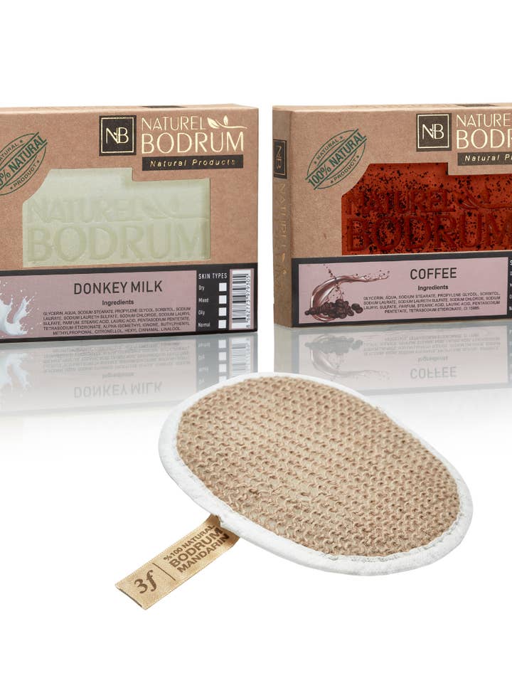 Æslemælk og Kaffesæber, Kombi Naturlig Peelingsvamp for engroshandel hos NB NATURAL BODRUM