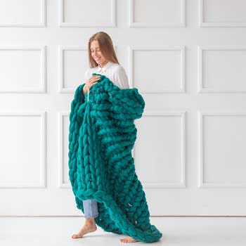 Giant Blanket Chunky Knit Blanket Merino Wool Blanket Big Knit Blanket Home  Decor Boho Decor Big Yarn Blanket Weighted Blanket Woolexperts 