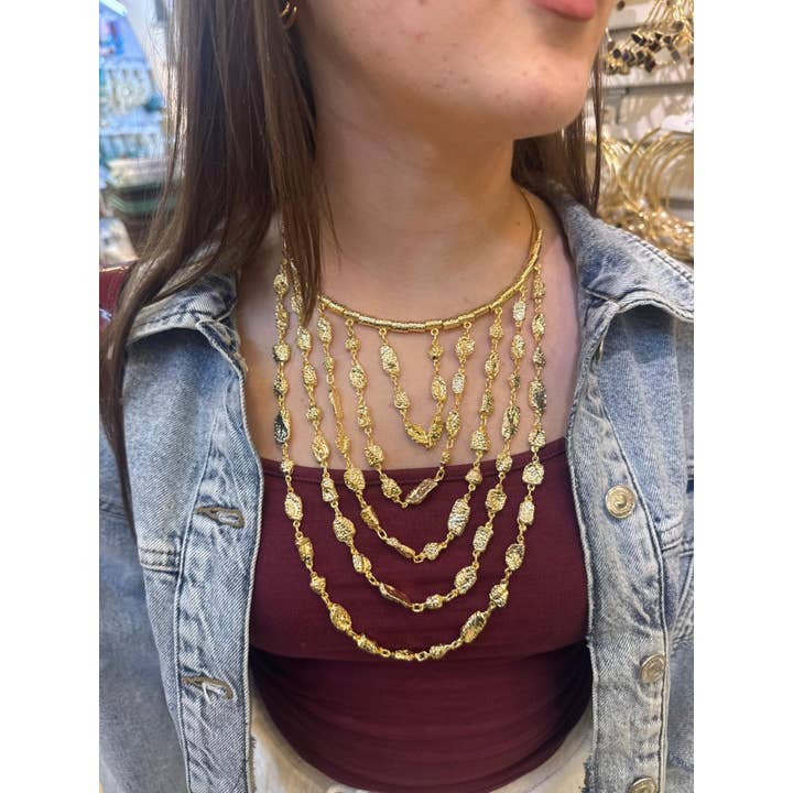 BUBU BY TEKIN SHOP - Wholesale Link & Chain Necklace - Layered Gold & Silver Plated Design3