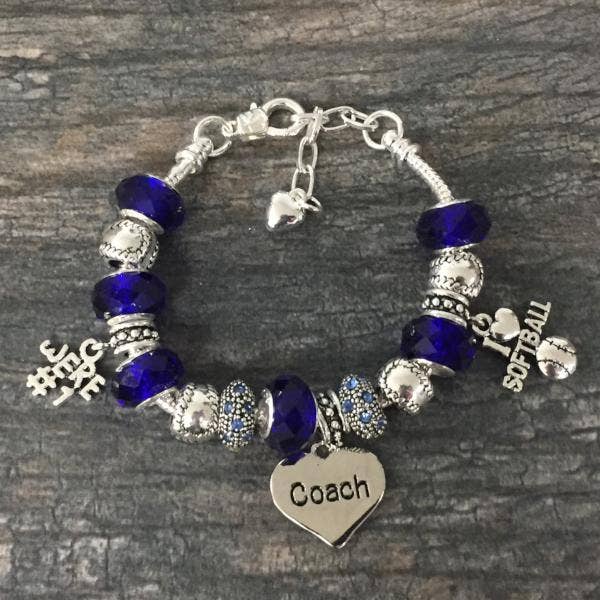 Sportybella - Wholesale Charm/Dangle Bracelet - Softball Coach Pandora Style Bracelet