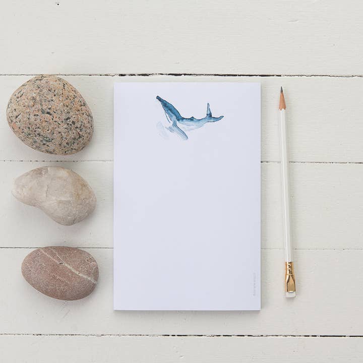 Finding Silver Pennies - Wholesale Notepad - Humpback Whale Watercolor Notepad1
