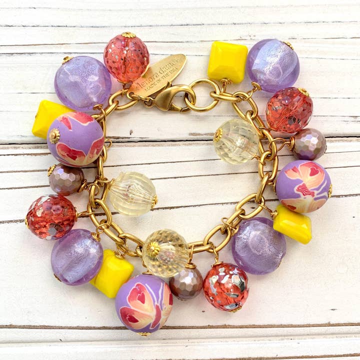 Butterfly Garden Charm Bracelet for wholesale by Lenora Dame