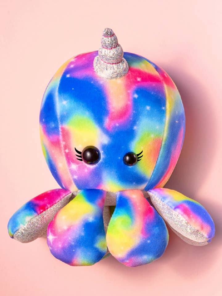 Roxie the Octocorn - Glitter Rainbow Unicorn Octopus Plush  for wholesale by Scatterbrain