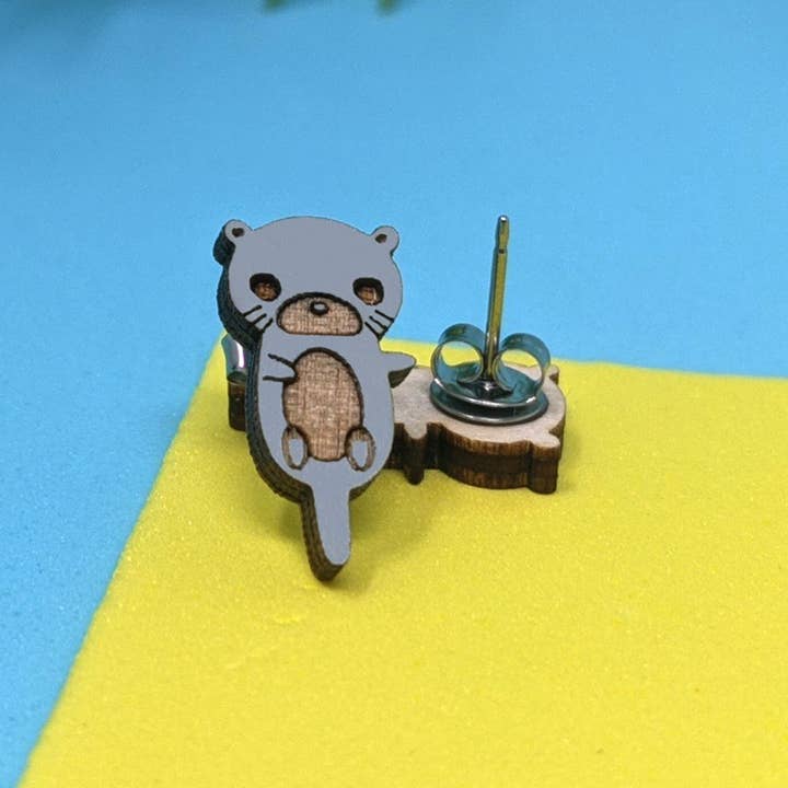 Cute Otter Stud Earrings - Animal Lover Gift for wholesale by Unpossible Cuts