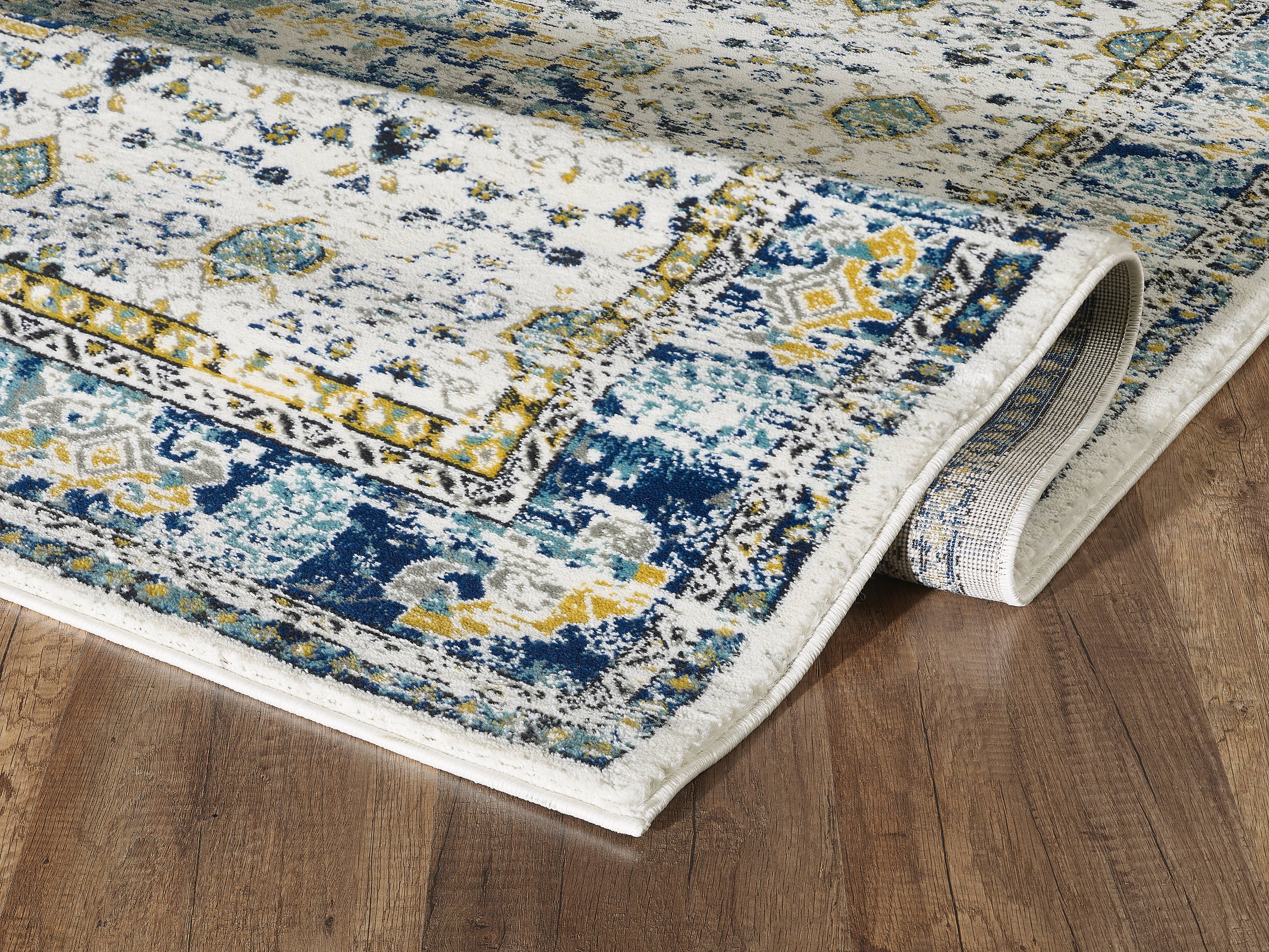 Abani Rugs - Wholesale Area Rug - Abani Porto Traditional Medallion Blue and Ivory Area Rug7