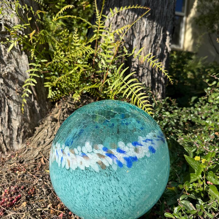 ApricotMint - Wholesale Outdoor Ornament/Decor - 10" Art Glass Solar LED Orb