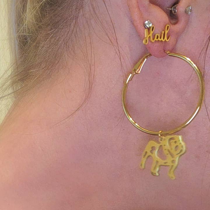 Steele Sloan Designs - Wholesale Stud/Post Earrings - Mississippi State Hail State Gold Stud Earrings3