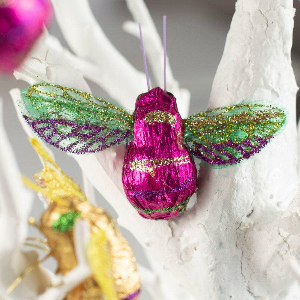 Factory Direct Craft - Vente Objets de décoration - Abeilles scintillantes de Mardi Gras (3 paquets - 36 au total)1