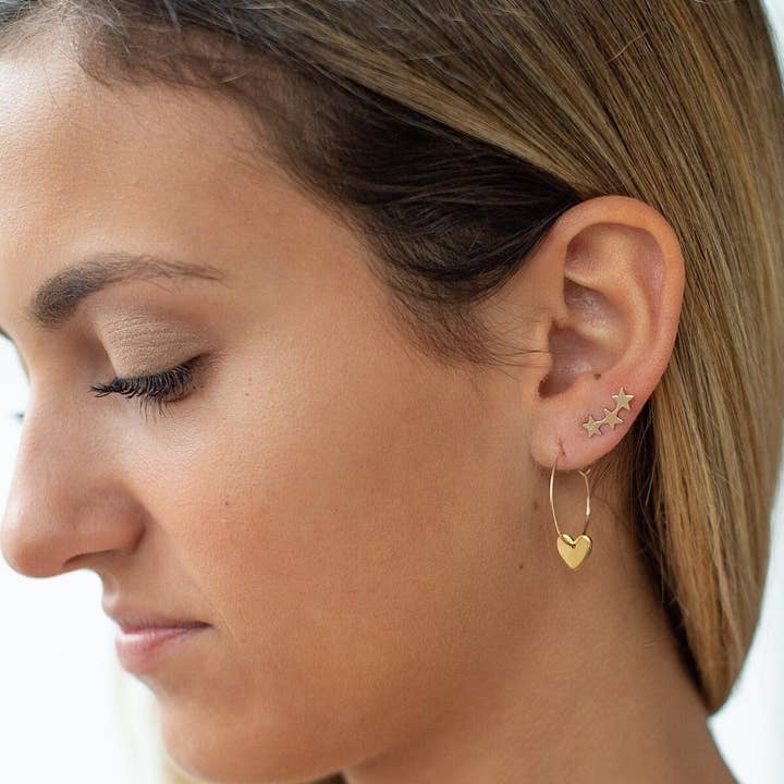 Isabelle Grace Jewelry - Wholesale Hoop Earrings - Heart Hoop Earrings