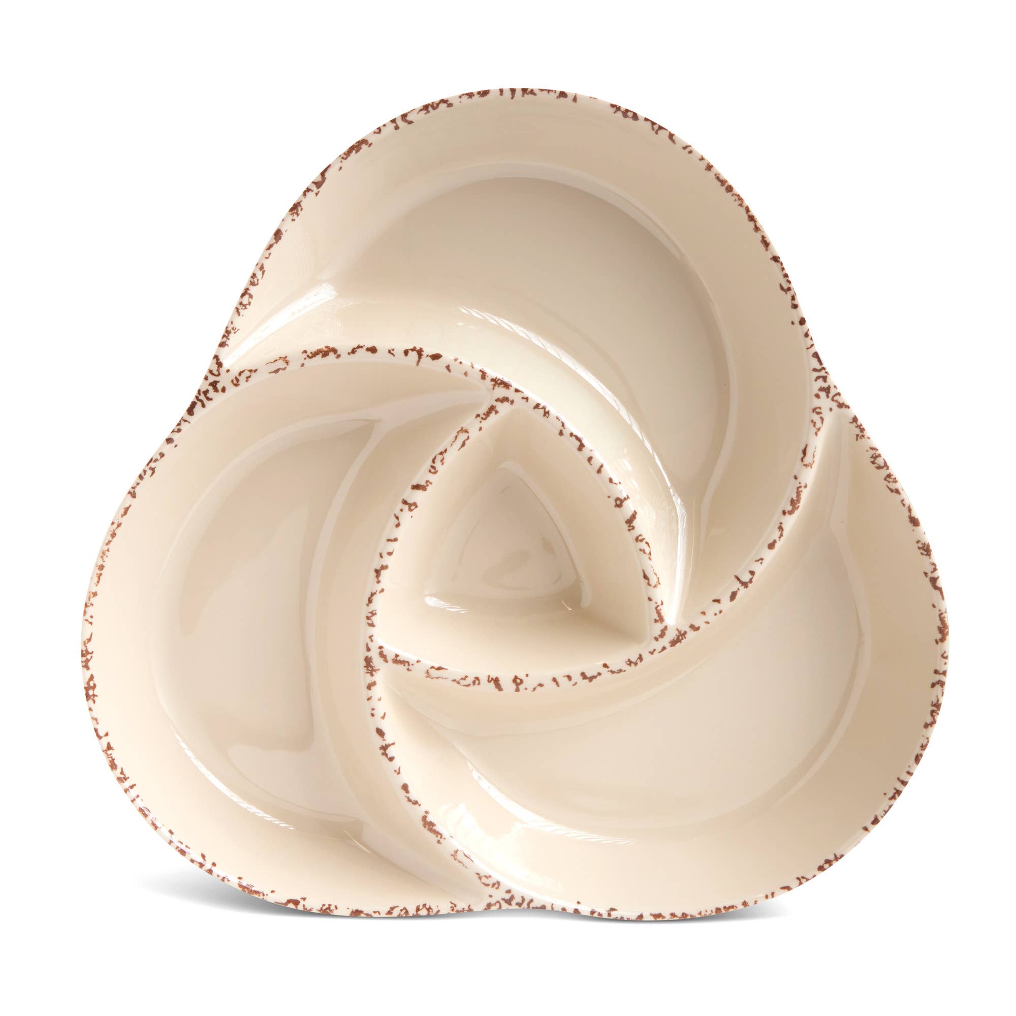 Core Home - Wholesale Serving Tray - 4 Section Triangle Serving Tray - Ivory0