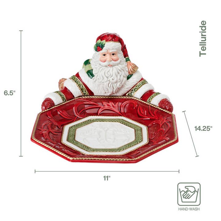 Red Fitz & Floyd Telluride Santa Server Gift Box for wholesale on Faire