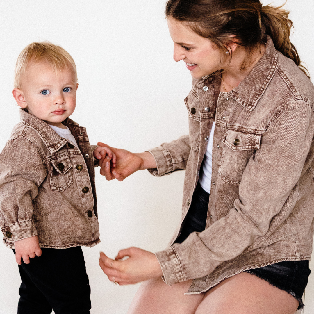 HAHA MAMA Clothing - Wholesale Denim Jacket - Kids - Brown Denim Jacket - Infant9